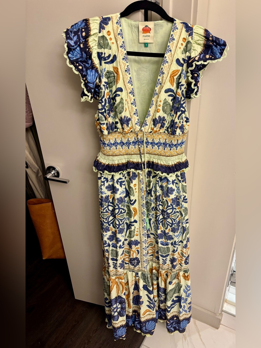 Farm Rio Ocean Tapestry Sleeveless Maxi Dress (S) - Picture 4 of 7